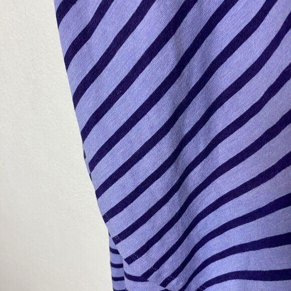 Soft Surroundings Sarina Dress Periwinkle Striped Tulip Hem Pima‎ Cotton Large - Picture 4 of 8